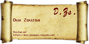 Dux Zsuzsa névjegykártya